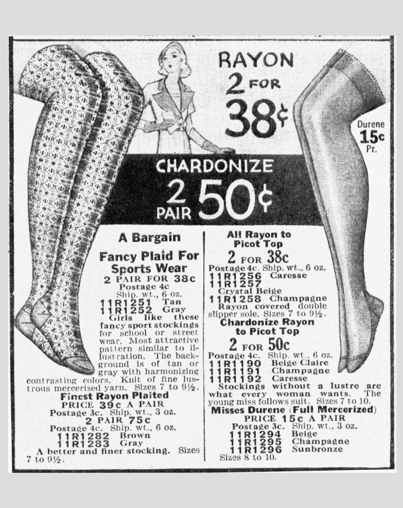 vintage rayon stocking ad fashion history