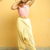 Purushu ARie Wrap Harem Pants Natural Dye Cotton Yellow