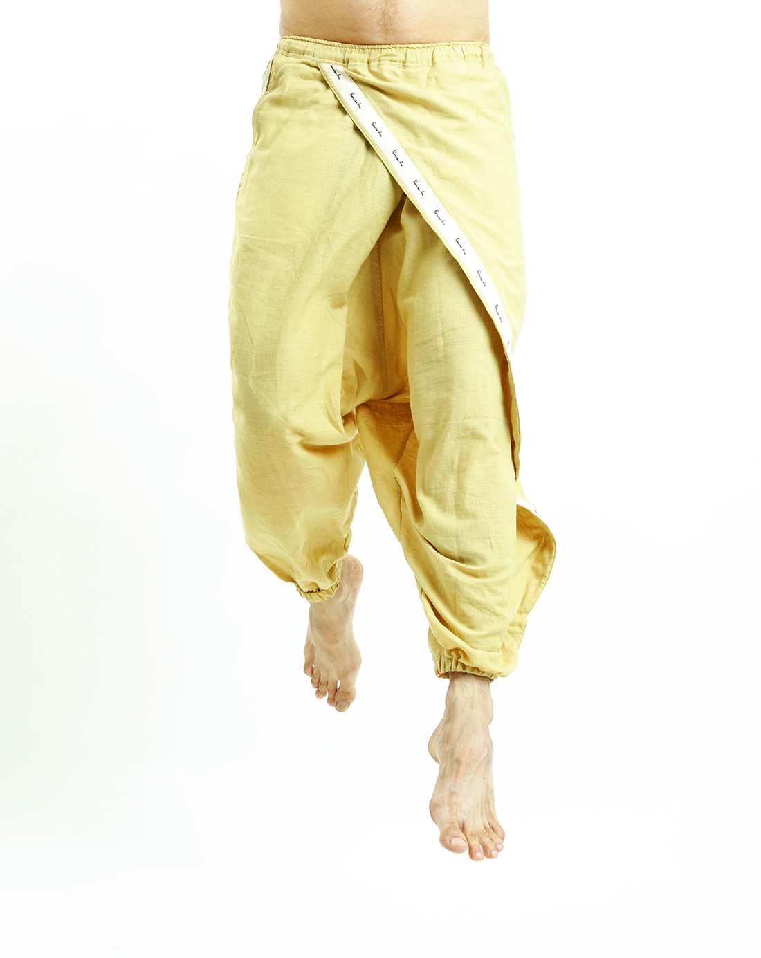 Wrap Over Harem Pants (Yellow Natural Dyed Cotton) - Purushu Arie